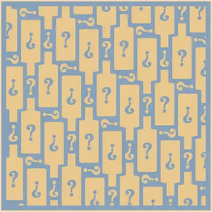Pattern of question-marked bottles.
